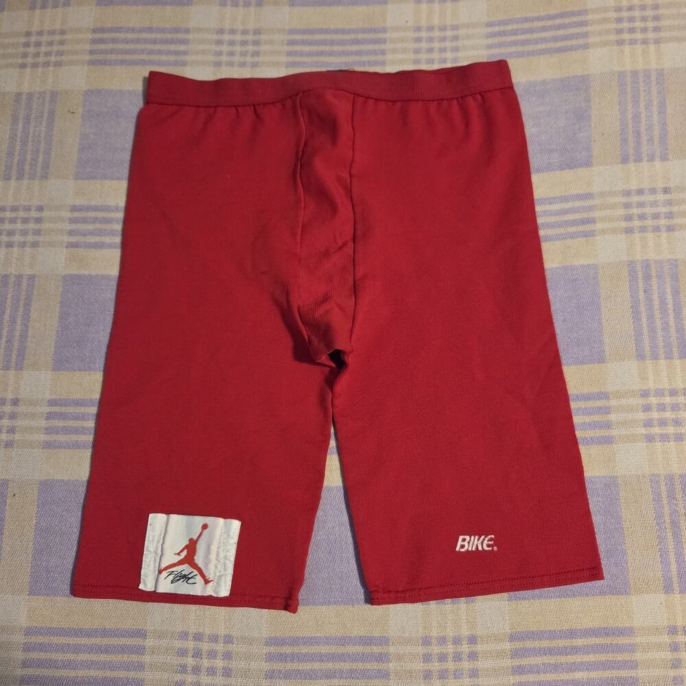Rare Vintage 90s Jordan Flight Bike Shorts Red Compression Cycling Basketball
